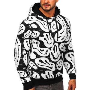 Hoodie homme personnalisé, nouvelle conception, couleurs contrastées, prix raisonnable, streetwear, hip hop, impression par sublimation. - Product Image 2