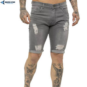 Men's Casual Eco-Friendly Light Wash Denim Mid Waist Embroidery Breathable Button <b>Zippers</b> Quick Dry Streetwear <b>Shorts</b> Summer - Product Image 6