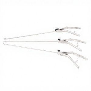 Instrumentos Quirúrgicos Laparoscópicos Reutilizables de Acero, Portaagujas Manual Tipo Pistola con Mandíbula Recta/Curva - Product Image 1