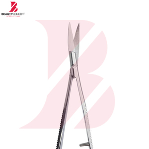 Ciseaux de beauté à ressort légers et durables en acier inoxydable anti-rouille de qualité supérieure, à lame courbée, pour manucure, pour droitiers, OEM ODM - Product Image 3