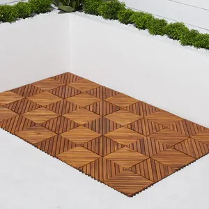 Azulejos de cubierta entrelazados de madera maciza impermeables de diseño contemporáneo Fácil Instalación en interiores/exteriores Característica antideslizante para - Product Image 6