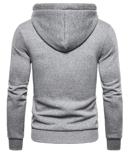 Sudadera con Capucha y Cremallera para Hombre, Modelo 2026, Color Sólido, Tejido de Punto, Estilo Casual, Corte Regular, Otoño, Negro - Product Image 6