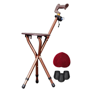 Canne de tir portable et personnalisable avec siège, perche télescopique réglable, sangle en cuir, pour la marche en extérieur, la chasse, la pêche et les événements - Product Image 1