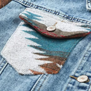 Nouvelle Collection 2026 : Blouson Bomber Vintage en Jean Tissé pour Femme avec Capuche, Ourlet Effiloché, Imperméable et Respirant, en Soie Synthétique et Polyester/Coton - Product Image 5