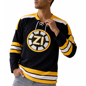 Camiseta de fútbol americano de malla negra y amarilla para hombre, estilo oversize, jersey deportivo de manga larga personalizado para compradores estadounidenses - Product Image 2