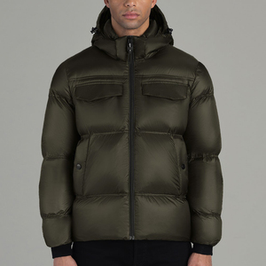 Custom Men's Thick Winter Down Puffer <b>Jacket</b> <b>Fur</b> <b>Hood</b> Bubble Coat Warm Outdoor OEM - Product Image 1