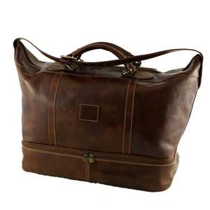 กระเป๋าเดินทางหนังแท้ทรงดัฟเฟิล ดีไซน์เรียบหรู ทำมือ สไตล์วินเทจ สำหรับเดินทางช่วงสุดสัปดาห์  ขนาดใหญ่ จุของได้เยอะ เหมาะสำหรับผู้ชายและผู้หญิง ทันสมัย พกพาสะดวก - Product Image 4