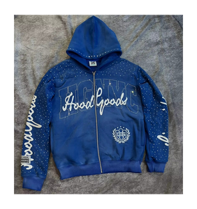 เสื้อฮู้ดสตรีทแวร์ฮิปฮอปย้อมสีเอซิดแบบซันเฟดทรงโอเวอร์ไซส์สีพื้นและลายพิมพ์สำหรับผู้ชาย ยี่ห้อ FORTLEO ขายดี - Product Image 2