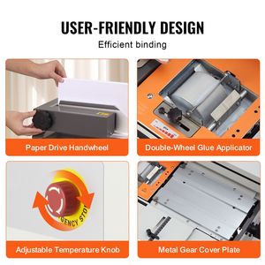 Máquina de Encuadernación Térmica A3 con Capacidad para 400 Hojas, Encuadernadora de Libros con Pegamento Caliente, Grosor de Encuadernación de 40 mm, Borde Corto - Product Image 5