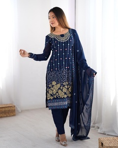 Nuevo Diseño de Bordado, Estilo Casual, Secado Rápido, Shalwar Kameez para Mujer, Vestido Corto para Fiesta en India y Pakistán - Product Image 5