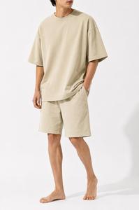 Oversized Men's Solid Color <b>Half</b> Sleeve O-Neck T-<b>Shirt</b> Casual Canvas Fit 100% Cotton Breathable Eco-Friendly 260g Comfortable - Product Image 3