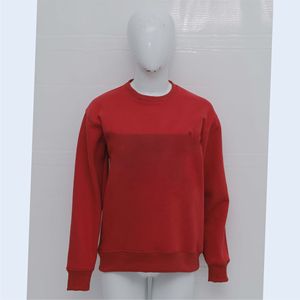 Sweat-shirt col rond rouge uni en molleton épais, tissu en coton durable, impression personnalisée, marque privée, vente en gros de sweats. - Product Image 1