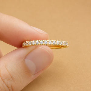 Lab Grown Diamond Rose Gold Plated Eternity Band 14K Gold Thin Stackable Wedding Ring VVS VS Oval Cut Women's Anniversary Band - Product Image 1