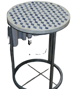 Taburete con incrustaciones de soporte de madera, taburete de sala de estar simple y moderno de buena calidad con incrustaciones de soporte de latón al por mayor para dormitorio - Product Image 3