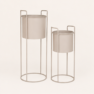 Jardinière en métal minimaliste avec support sur pied haut, pot de fleurs en fer de luxe pour la décoration intérieure moderne, hôtels et salons - Product Image 2