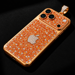 เคสโทรศัพท์ลายหินอ่อนพร้อมจี้มอสซาไนต์สีโรสโกลด์สำหรับ iPhone 16 Pro Max - Product Image 5