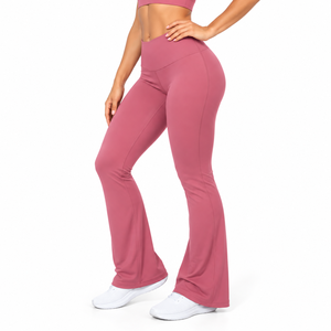 Nouveau Legging de Sport Premium Respirant en Spandex pour Femme, Taille Haute, Couleur Unie, Coupe Évasée, Longueur Intégrale - Product Image 1