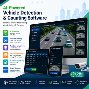 Software de Detección de Vehículos por IA y Monitoreo de Tráfico |   Solución de conteo de vehículos basada en cámaras |   OEM Disponible - Product Image 1