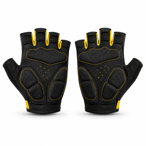 Gants de cyclisme à marque privée, style demi-doigts, respirants, avec paume absorbant les chocs, production OEM pour les marques d'équipements de vélo - Product Image 2