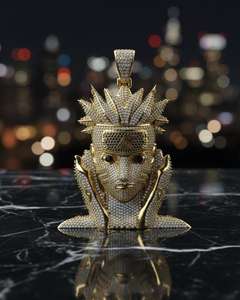 Colgante Personalizado con Letra de Moissanita VVS, Colgante de Plata 925 Chapado en Oro, Colgante de Moissanita VVS, Colgante de Moda Estilo Rapper Bling - Product Image 4