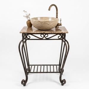 Table console de jardin extérieure en fer forgé traditionnel vintage avec finition forgée à la main - Product Image 1