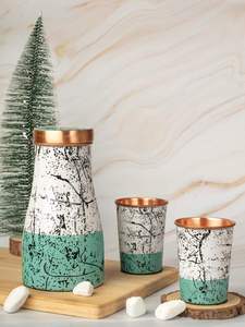 Clean hydration <b>bottle</b> Modern Marble Pattern <b>Copper</b> <b>Water</b> <b>Bottle</b> With Lid Set Eco-Friendly Home Drinkware - Product Image 3