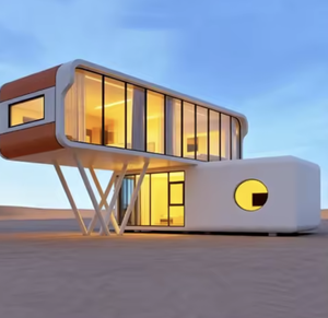 Maison conteneur portable de luxe en forme de mini-capsule spatiale, maison préfabriquée mobile pour l'hébergement familial - Product Image 4