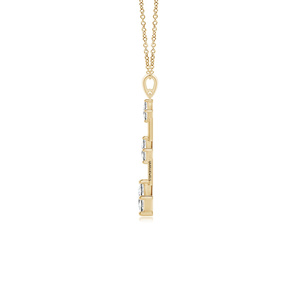 Colgante de Diamante Cultivado en Laboratorio con Corte Princesa Triple, Certificado por IGI, Oro 10K 14K 18K, Plata 925 935, Joyería Fina - Product Image 4