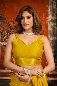Sari en coton et soie avec bordure en dentelle tissée Zari, dernier cri, prix de gros - Product Image 4