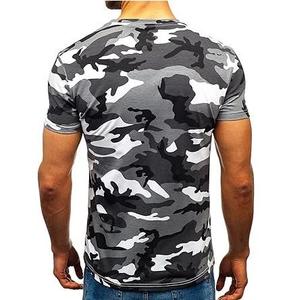 เสื้อยืดลายพรางสีน้ำเงินแห้งเร็ว สำหรับล่าสัตว์ ออกกำลังกาย ฟิตเนส แขนสั้น ทรงเข้ารูป ระบายอากาศได้ดี - Product Image 6