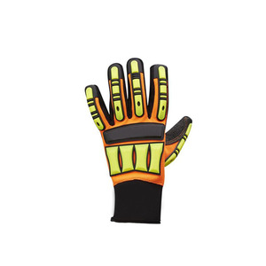 Gants de travail pour mécaniciens, haute performance, en cuir synthétique renforcé, paire de gants de sécurité industriels en caoutchouc latex, résistants à la chaleur - Product Image 4
