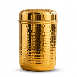 Handcrafted Copper <b>Spice</b> <b>Jar</b> With Lid Airtight Food Storage Container Vintage Design Cylinder Shape Kitchen Use - Product Image 1