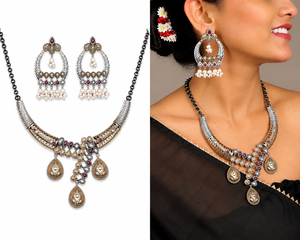 Parures de fiançailles et de mariage tendance pour femme en acier inoxydable plaqué platine avec zircon, design paon bohème à serti clos - Product Image 4