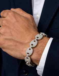 Pulsera de Eslabones Cubanos con Diamantes de Diseño de 5CT, Oro Sólido de 14KT, Joyería Hip Hop Pesada con Diamantes, Disponible en 10KT, VS H I - Product Image 4