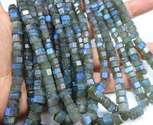 Blue Fire <b>Labradorite</b> Faceted Bolt Shape Gemstone Beads Natural Flash <b>Labradorite</b> Loose Beads for Necklace <b>Bracelet</b> Jewelry Maki - Product Image 3