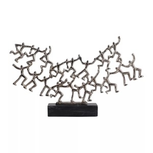 Metal Figurative Sculpture 22x13 Inch Handmade Artistic Tabletop Decor Contemporary Living Room <b>Decoration</b> - Product Image 2