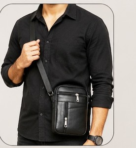 Riñonera de Motocicleta de Cuero Genuino de Alta Calidad, Estilo Vintage Unisex, Cierre de Cremallera Impermeable, para Uso Diario - Product Image 3