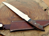 Couteau à filet Burraq personnalisé fait main en acier inoxydable de 9 pouces avec étui en cuir, compatible lave-vaisselle, épaisseur 3,0 mm, nouveau cadeau