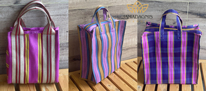 Customisable Women's Tote <b>Handbags</b> Eco-Friendly Colour Striped Recycled Nylon Sustainable Personalised Shopping Bags Custom - Product Image 2
