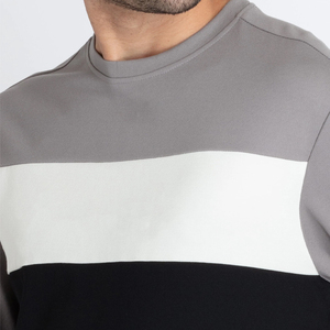 Sweat-shirt à col rond pour homme, couleur contrastée, coupe classique, vêtement décontracté pour l'automne, tissu tricoté - Product Image 5