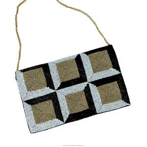 Diseño de lazo Patrón geométrico Cierre magnético Crossbody/Correa de hombro Bolso de lujo de moda de fiesta de boda elegante personalizado - Product Image 5