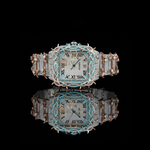 Trendy Design Rose Gold Dial Luxury Moissanite Quartz Wristwatch Roman Numeral Analog <b>Watch</b> Export Quality At Best Price - Product Image 1