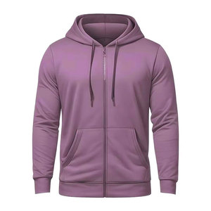 Men's Hooded Zipper Sweatshirt Solid Color Knitted Regular Fit Casual Autumn Wear - Product Image 5