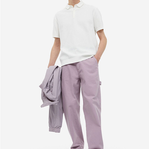 Vêtements de golf pour hommes, logo brodé personnalisé, vêtements décontractés, 100% coton, polo de golf uni pour hommes - Product Image 3