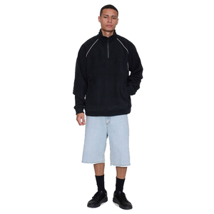 Chaqueta de Forro Polar de Algodón Personalizada para Hombre, 340 GSM, Ecológica, Transpirable, de Secado Rápido, con Media Cremallera, para Senderismo, Correr, Camping, OEM - Product Image 5