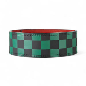 Green Black Checkered Cowhide <b>Weight</b> Lifting Belts Adjustable Buckle Waist Support Unisex Strength <b>Training</b> Gear for Deadlifts - Product Image 2