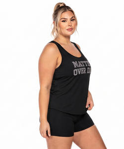 Women Plus Size Tank <b>Top</b> Gym Workout Singlet Breathable Eco-Friendly Washed Jersey Fabric Polyester/Cotton Scoop Neck Printed - Product Image 3