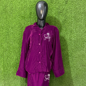 ชุดนอนผ้าฝ้ายแท้ 100% แขนยาว ลายเรียบ สำหรับสาวๆ ไซส์ใหญ่  พร้อมปักโลโก้ตามสั่ง เนื้อผ้านุ่ม ใส่สบาย เซ็กซี่ - Product Image 3