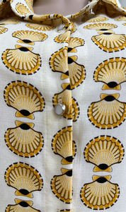 เดรสเชิ้ตผู้หญิงลายเปลือกหอยสีเหลือง แขนยาว ติดกระดุม ยาวปานกลาง ผ้าซาติน ระบายอากาศได้ดี สวยสง่า สวมใส่สบาย เหมาะสำหรับใส่ทำงาน ปี 2026 - Product Image 6