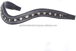 Bandes de sourcils en cuir, bandes de sourcils de bride, cristaux noirs et blancs, meilleure qualité, toutes tailles - Product Image 6